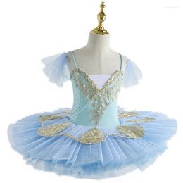 Stage Wear 2023 Blanc Swan Lake Ballet Robe Enfants Ballerine Filles Performance Professionnelle Tutu Enfants Dancewear