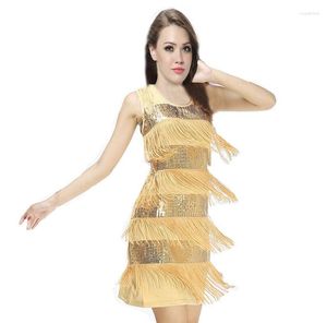 Stage Wear 2023 Femme Latin Fringe Robe Danse Femmes Jupe Costume Robes Dancewear Ballroom À Vendre 5 Couleur