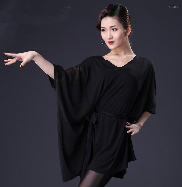 Wear 2023 Femmes Latin Dance Tops Femme Adult Practice Vêtements Training Training Vêtements Ballroom Cha Salsa Shirt Dancing