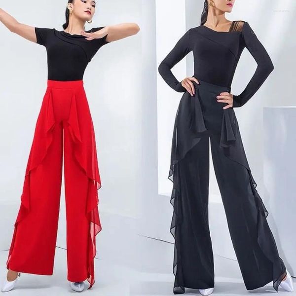 Wear 2023 Pantalon de danse latin de la mode pour femmes pour la salle de bal moderne dansant le tempérament large et le pantalon