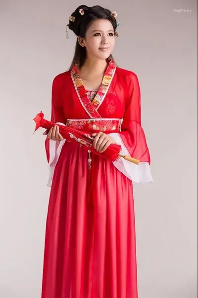Etapa desgaste 2024 traje chino antiguo mujeres danza folclórica para mujer hanfu año fan trajes de ropa