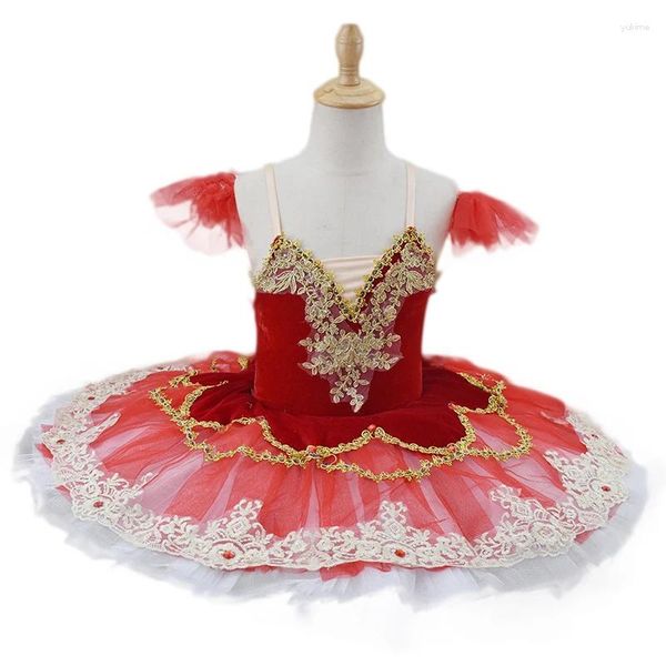 Stage Wear 2024 Jupe de ballet Rouge Professionnel Tutu Femmes Loetard Enfants Filles Adultes Swan Lake Costumes Ballerine Robe