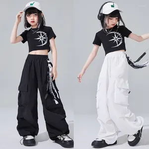 Usure de scène 2024 Costumes de danse Hip Hop Ball Hop For Girls Tops Crops Pantalons Streetwear Kids Jazz Performance Rave Vêtements DQS16135