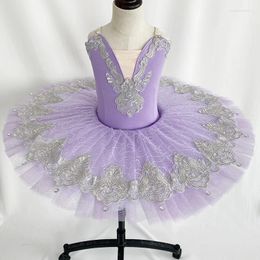 Stage Wear 2024 Blue Bird Purplel Professional Ballet Dance Tutu Ruffle Randen Classic Dress For Girls Women Performance