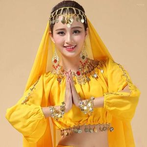 Escenario desgaste 2024 moda danza del vientre top lentejuelas con cuentas sexy traje de baile festival club fiesta franja para Tailandia / India / Árabe