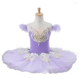 Stage Wear 2024 Fleur Professionnel Ballet Tutu Blanc Swan Lake Plateau Romantique Ballerine Costume De Danse BaleDress Fille Femmes