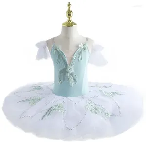 Stage Wear 2024 Vert Ballet Tutu Jupe Professionnel Costumes de danse du ventre Performance Vêtements Velours Tops Robe pour enfant
