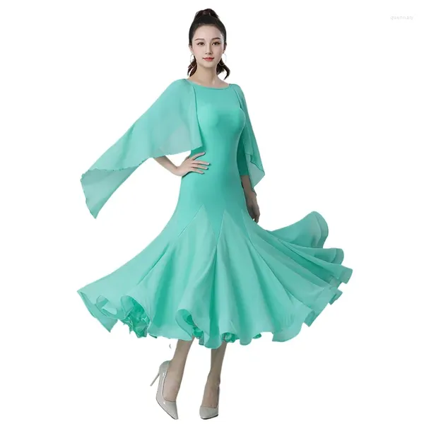 Stage Wear 2024 Concours de danse latine Vêtements Femme GB Moderne Grande robe Swing