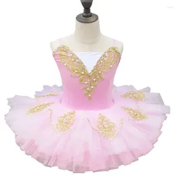 Stage Wear 2024 Rose / Rouge / Bleu / Jaune Fille Ballet Tutu Robe Swan Lake Costume Danseur Vêtements Enfants Robes