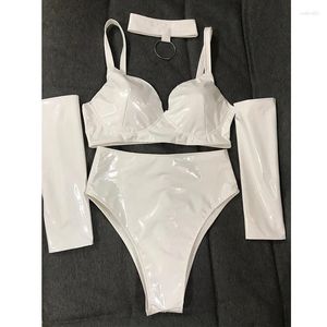 Stage Wear 2024 Pole Dance Vêtements pour femmes Blanc Sexy Bikini Ensembles Discothèque Bar Dj Performance Costumes Jazz Rave Vêtements DN17294