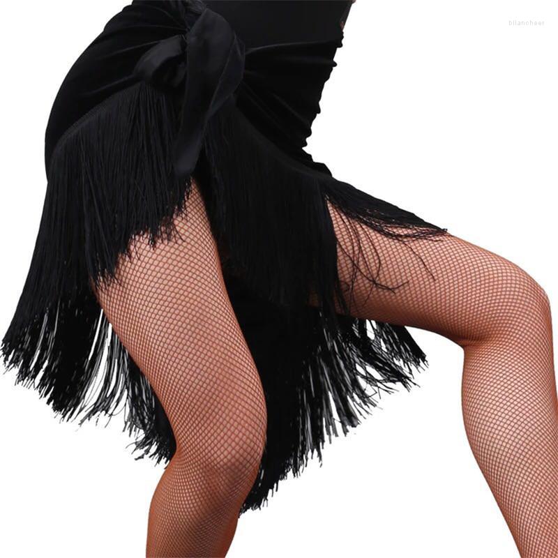 Stage Wear 3 Colors Female Latin Dance Performances Tassel Skirt Adult Women Practise Fringe Ballroom Costume