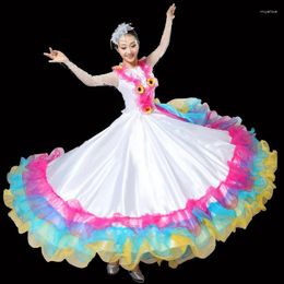 Stage Wear 360/540/720 degrés Espagnol Flamenco Femmes Robe de danse Pratique Longue Big Swing Costume Performance Gypsy Lady Belly Jupe
