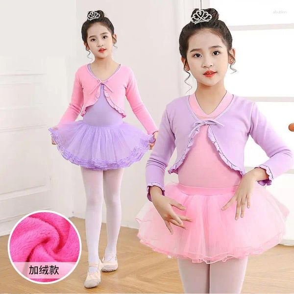 STAGE Wear 4 couleurs pour filles robe de danse de ballet de ballet tulle tutu dancewear kids ballerina danse costumes performance châle