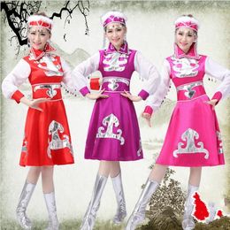 Stage Wear 4 stuks Disfraces danskostuums Chinese etnische Mongolië Tibetaanse vrouwelijke kleding