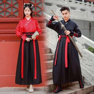 Vêtements de scène 4XL grande taille vêtements fantaisie chemise pour hommes et femmes robe Couples Halloween coutumes chinois Tang costume traditionnel Hanfu