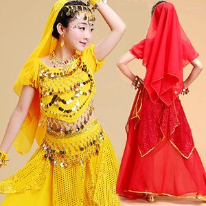 Stage Wear 5PCS / SE Girl Costumes de danse du ventre Set Kid Oriental Enfants Bollywood Performance pour les enfants dansant