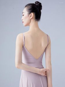 Stage Draag volwassen ballerina danskostuum vrouwen verstelbare training klassieke lyrische danserwear body charme gymnastiek turnpak kleding