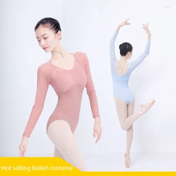 Vêtements de scène pour adultes, vêtements de danse de ballet, une pièce, col en v, costume d'entraînement Yogo, justaucorps de gymnastique pour filles, classique et moderne