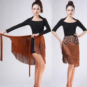 Stage Wear volwassen Ballroom Latin Dance Rok Women's Tassel For Girls Cha Rumba Samba Fringe Sexy oefenkleding