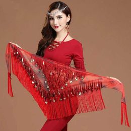 Wear Wear Adult Belly Dance Murffon Tassel avec Scarf Hip Swinet Sexy Performance Performance Dance Costumes de danse indienne D240425