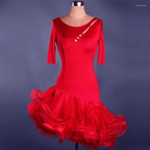 Vêtements de scène jupe De danse latine adulte/enfant à vendre robes De danse De salon rouges Robe De compétition De sexe Latino