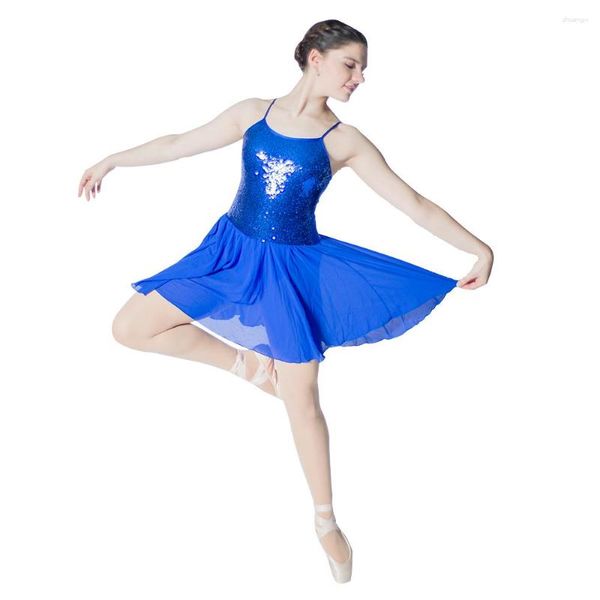 Vêtements de scène filles adultes jupes en mousseline de soie lyrique corsage à paillettes justaucorps Costume Performance Dancewear 9 couleurs disponibles