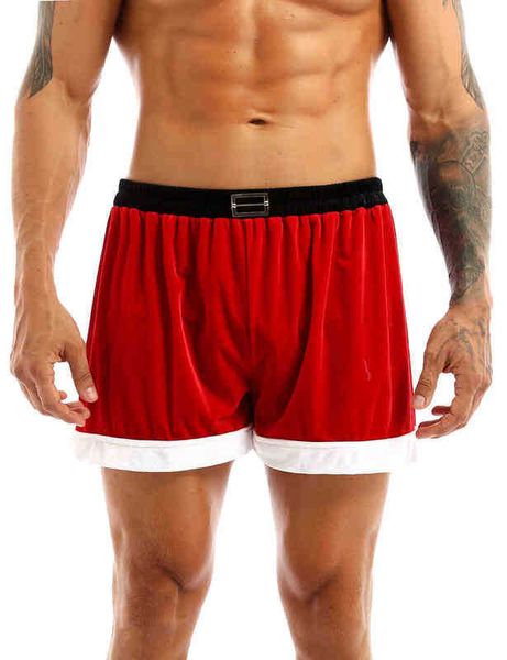 Desgaste de la etapa Adulto Hombre Franela Navidad Papá Noel Viene Boxer Shorts Juego de roles Regalo divertido para Christmas Club Party Shorts masculinos T220901