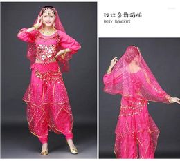 Vêtements de scène pour adultes Costumes de danse orientale pantalon de danse de nombril multi-couleurs Bollywood costume