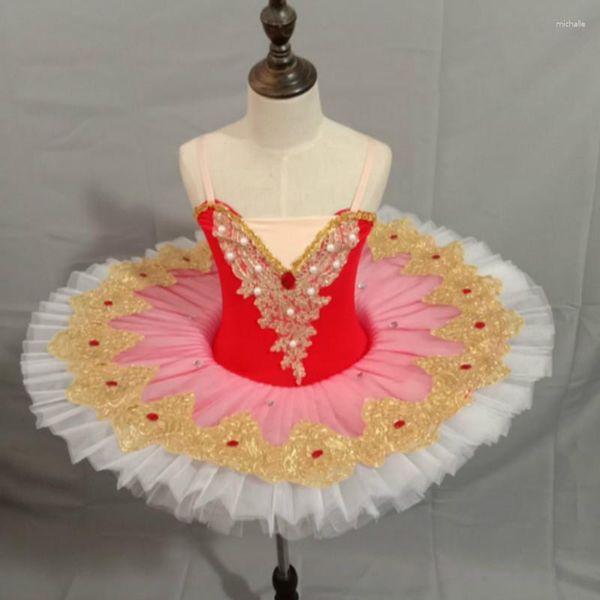 Stage Wear Adulte Rose Blanc Bleu Re Swan Lake Robe en dentelle délicate Femmes Ballet Tutu Fille Bailarina Diamond Performance Costume