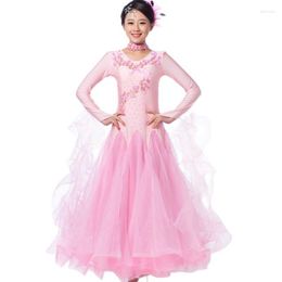 Stage Draag Adult Standard Ballroom Dancing Jurken Women Flamenco/Waltz Dance Dress International Performance Costumes MQ239