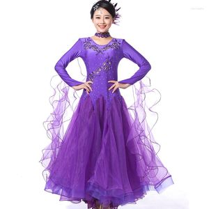 Stage Draag Adult Standard Ballroom Dancing Jurken Women Flamenco/Waltz Dance Dress International Performance Costumes