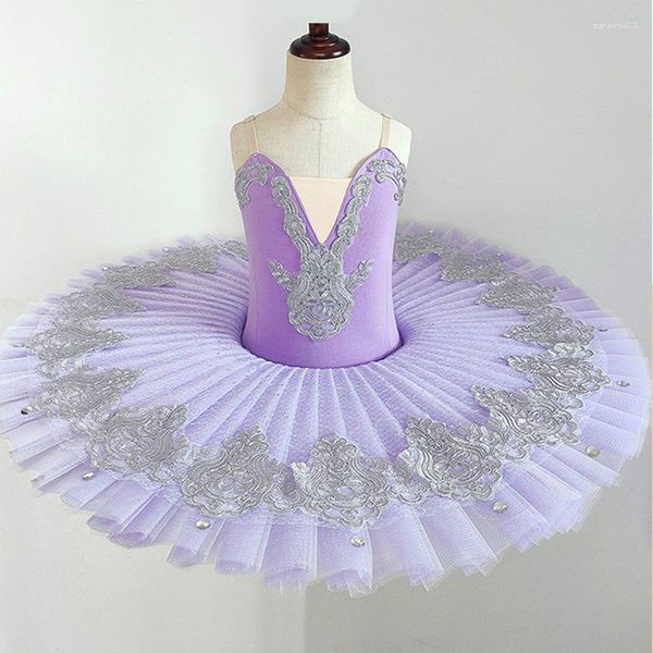 Stage Wear Adulte Femmes Princesse Dancewear Tutu Mesh Ballet Danse Performance Ballerine Puff Jupe Gymnastique Justaucorps Costumes