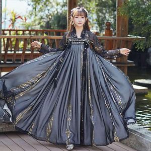 Desgaste de la etapa Hada china antigua Cosplay Hanfu para mujeres Tang Suit Girl Noble Princess Costume Folk Dance National Red Black Dress