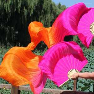 Stage Wear Arrivée 1 paire 180 cm Longueur Danse Du Ventre Réel Soie Fans Voiles Rose/Orange Mixte Chine Haute Qualité S/M/L