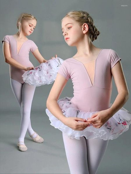 Portez de la scène Automne et hiver à manches longues pour enfants de danse de danse de danse des filles Jolipes de ballet courte classement chinois D