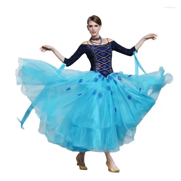 Stage Wear B-15152 Costumes de salle de bal Robes de danse standard Waltz Robe de flamenco Costume Swing Dance