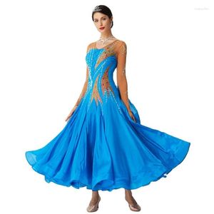 Stage Wear B-2057 Haut de gamme National Standard Lisse Moderne Robe De Danse Grand Pendule Salle De Bal Perle Soie Personnalisation Pour Adulte