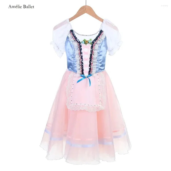 Wear B24054 Girls Femmes Sleelles Ballet professionnel Ballet Blue Blue Bodice avec jupes roses tutus romantique