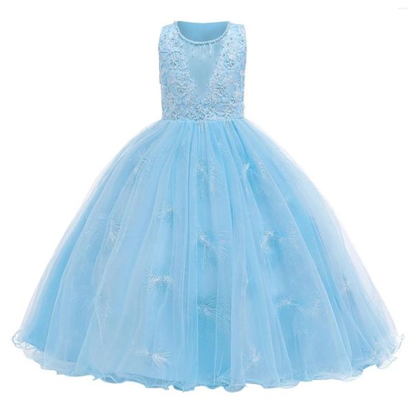Stage Wear Baby Lace Princess Dress Party Trailing Girl Vêtements de Noël de haute qualité pour fille élégante naissance