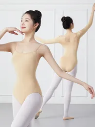 Stage Wear Ballet Body Suit Vrouwelijke Volwassen Dans Cloaking Apparaat Kleding Sling Art Examen Backing Shirt One Piece Training