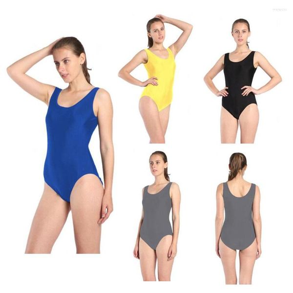 Desgaste de la etapa Ballet Danza Yoga Deporte Sin mangas Mono Mono Gimnasia Leotardo Niño Lycra Scoop Neck