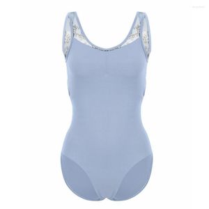 Stage Wear Ballet Turnpakje Volwassen Dans Voor Vrouwen Gymnastiek Tank Ballerina Dancewear Bloemen Mesh Bodysuit Badpak