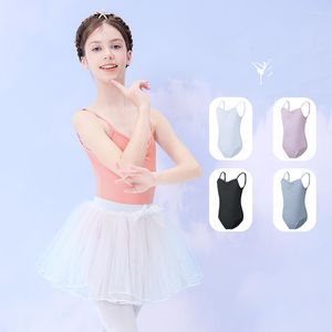 Stage Wear Ballet Justaucorps Pour Fille Enfants Danse Camisole Gymnastique Justaucorps D'été Maillots De Bain V Dos Costumes