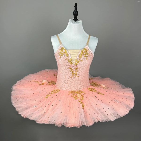 Stage Wear Ballet professionnel Tutu robe filles enfant Swan Lake danse vêtements ballerine Costumes justaucorps crêpe pour les femmes