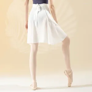 Jupe de ballet Jupe de ballet Long Wrap en mousseline de soie adulte Fairy Lace Up Dance Ballerina Dancewear Robe