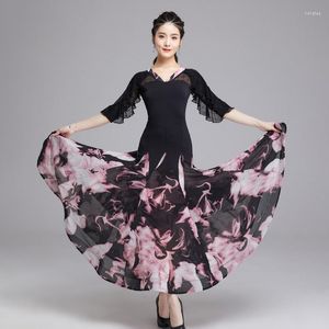 Stage Wear Ballroom Comoetition Dress Dames Fairy Performance Kostuum Modern Dancewear Waltz Dancing Outfit Long Tango -jurken DL9275