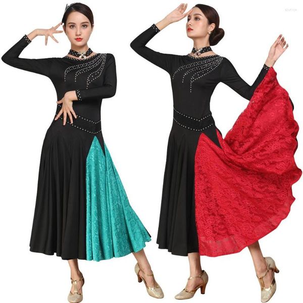 Vêtements de scène robes de danse de salon pour les femmes haute qualité Performance Costume pratique Floral Flamenco Dancewear exotique