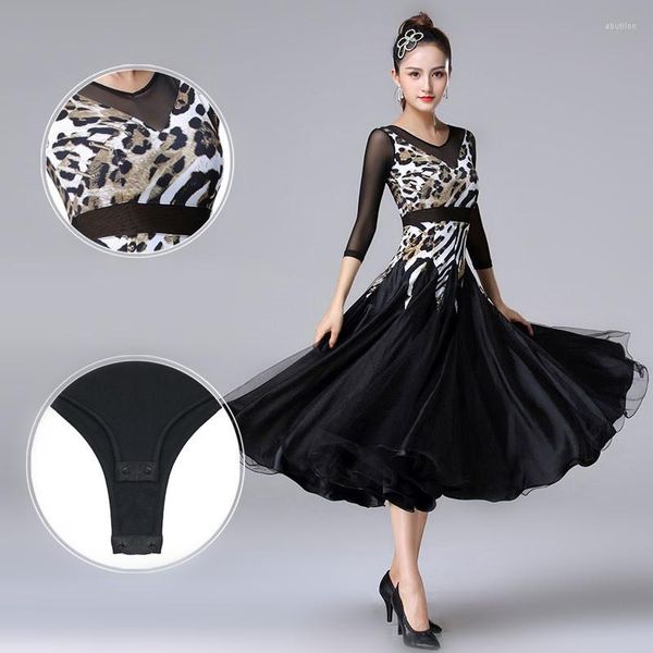 Etapa desgaste vestido de salón para la venta Foxtrot Tango trajes de baile Rumba Quickstep mujeres leopardo