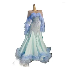 Robe de salle de bal haut de gamme, personnalisée, chaude, avec jupe de danse en diamant, Tango Waltz, vêtements professionnels pour adultes