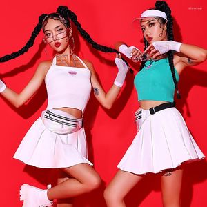 Stage Wear Bar Nightclub Dames DJ kleding Vestrok Cheerlead Gogo Dance Costume Jazz Practice Performance Kpop Rave Outfit BL9065